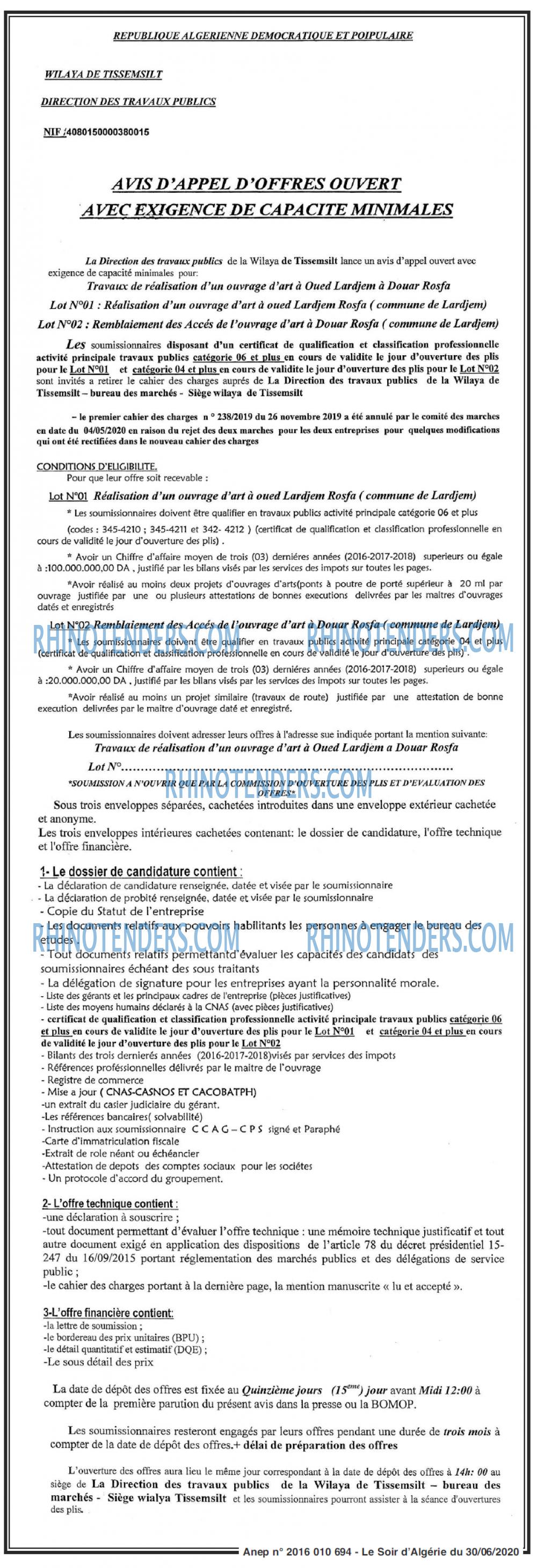 LE SOIR D'ALGERIE