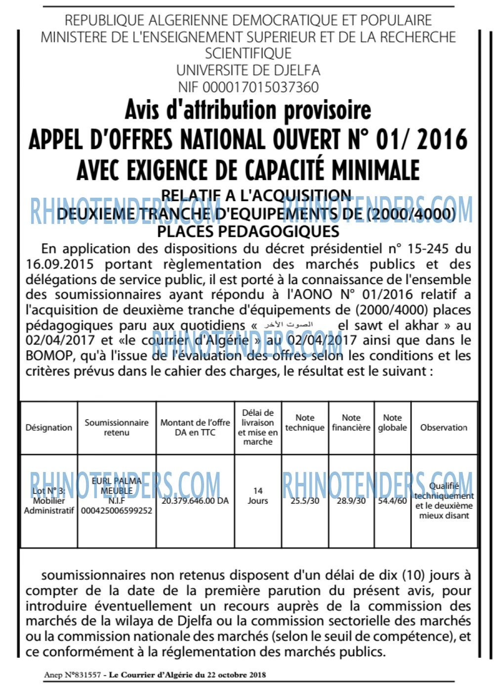 Le Courrier d'Algerie