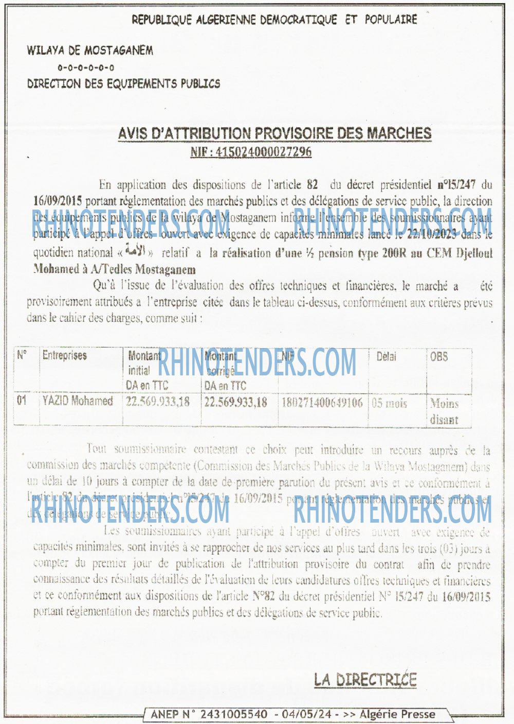 ALGERIE PRESSE