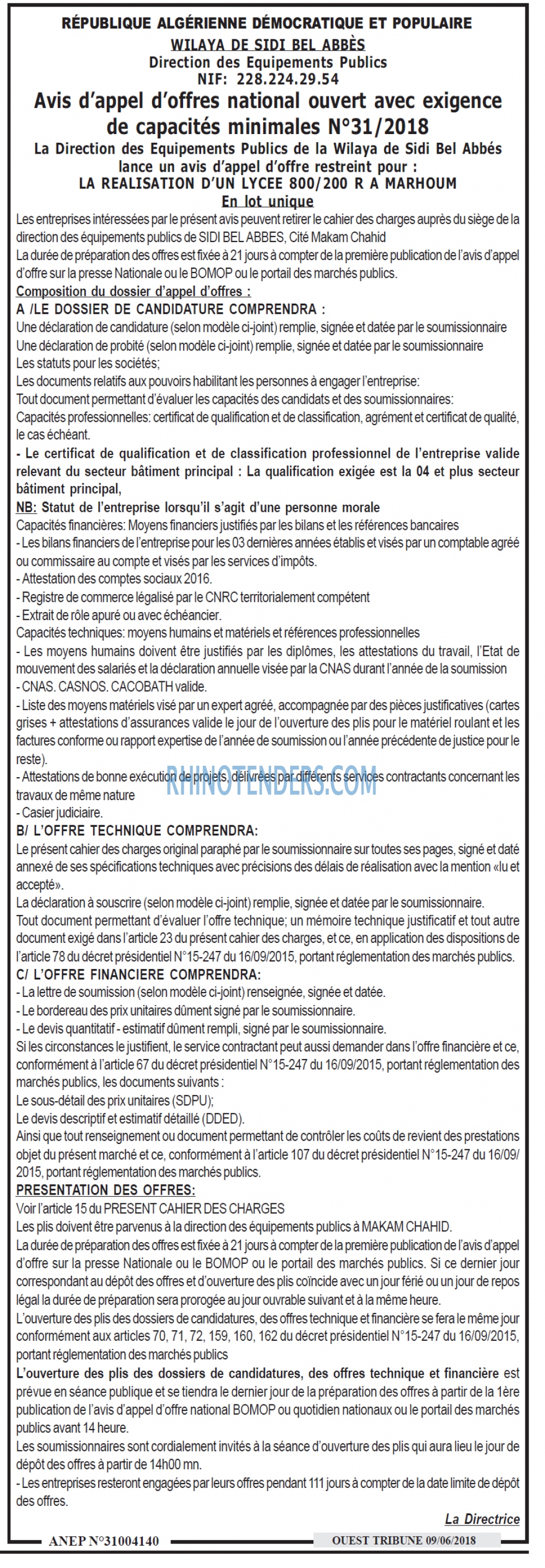 ouest TRIBUNE