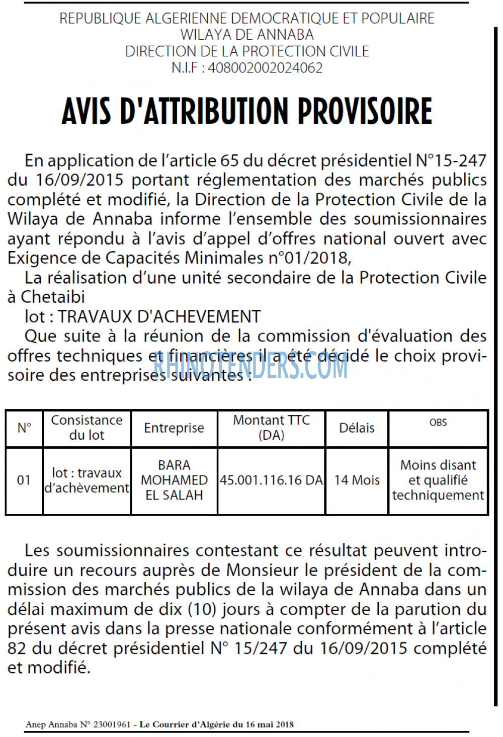 Le Courrier d'Algerie