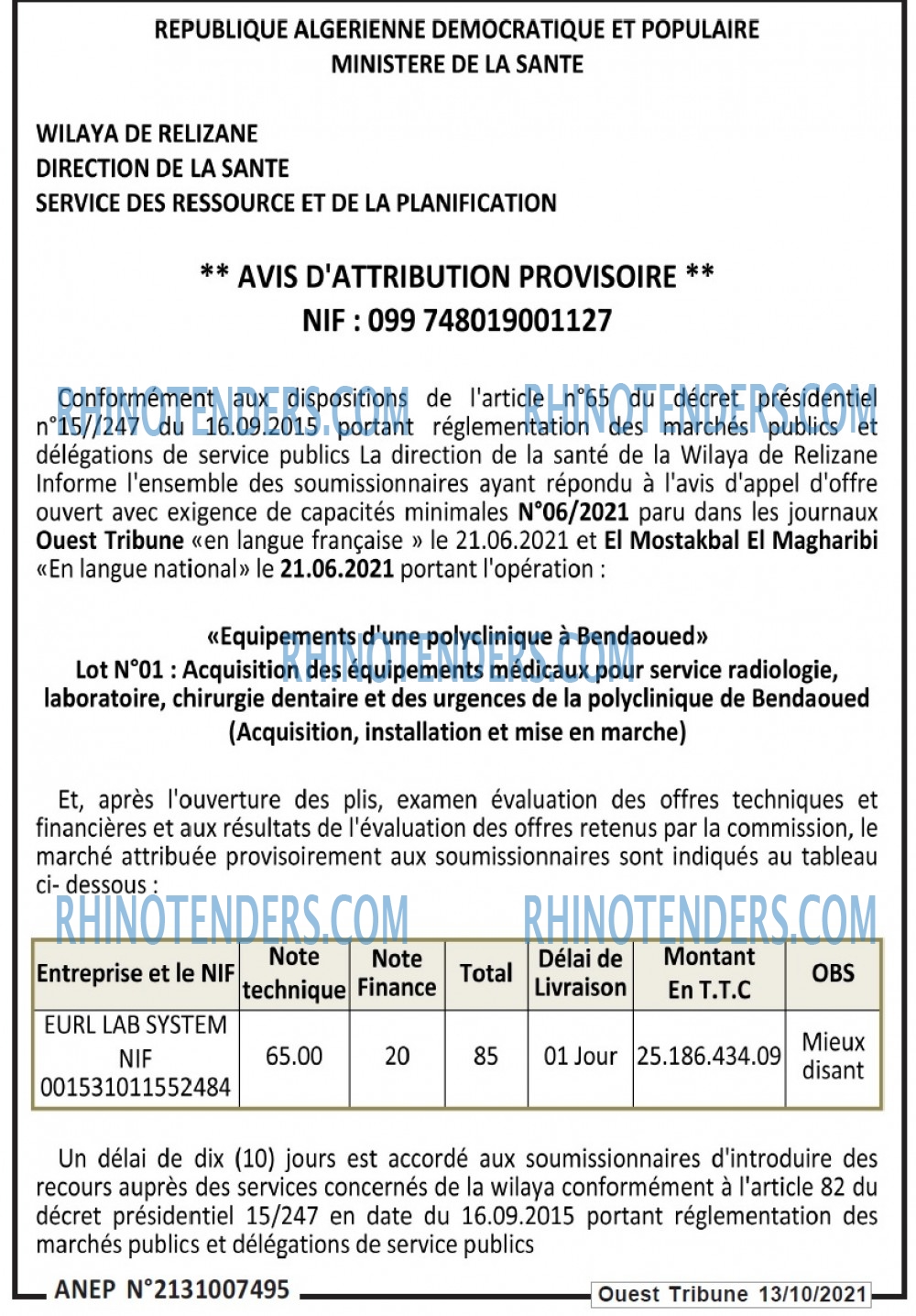ouest TRIBUNE