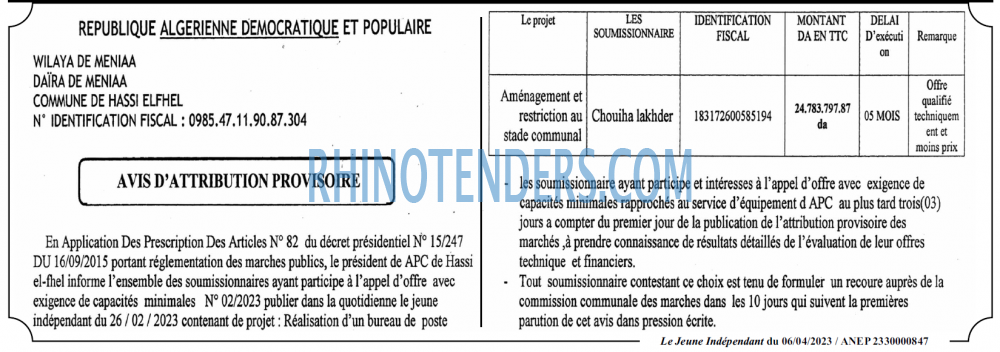 Le jeune indépendant