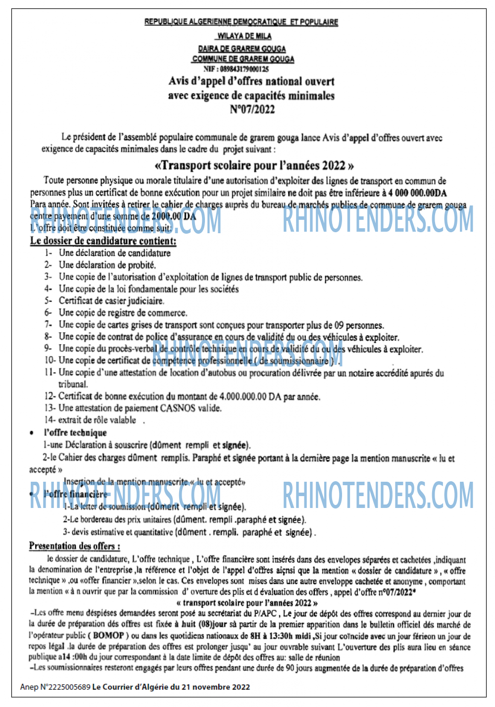 Le Courrier d'Algerie