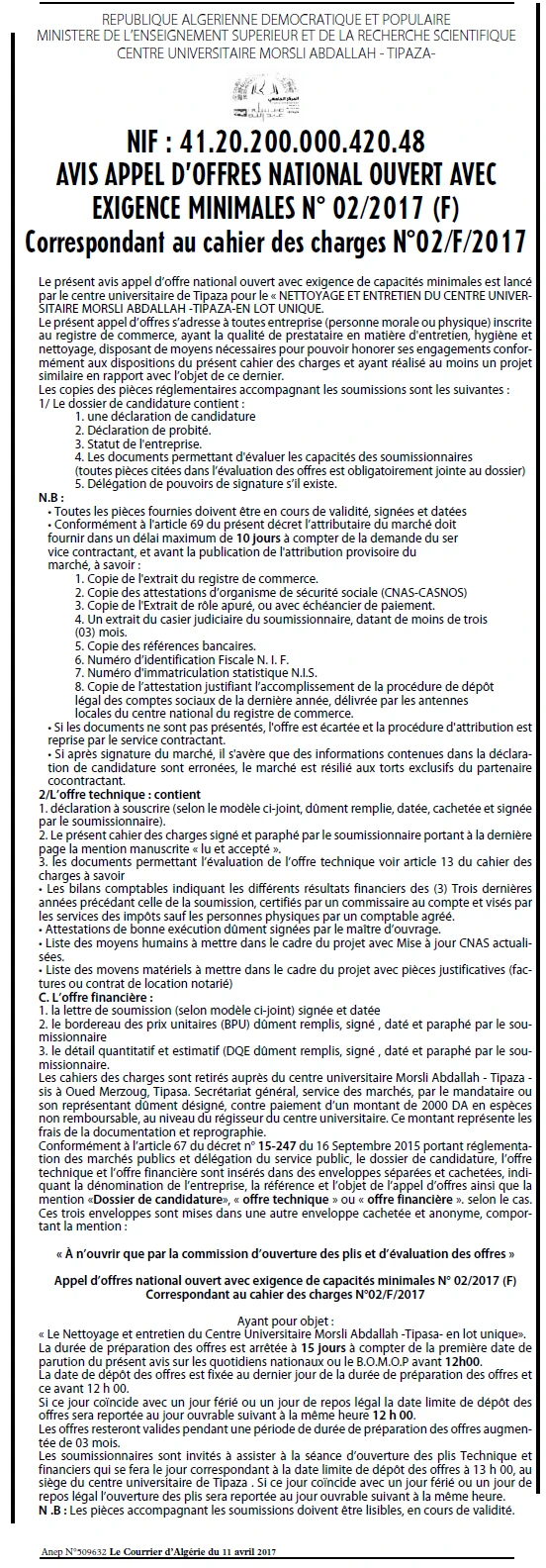 Le Courrier d'Algerie