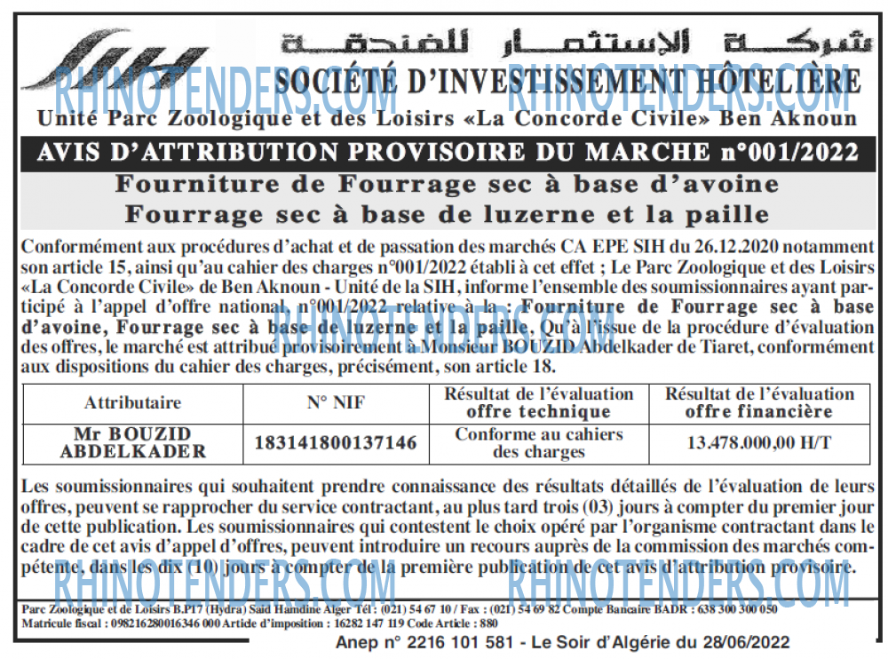 LE SOIR D'ALGERIE
