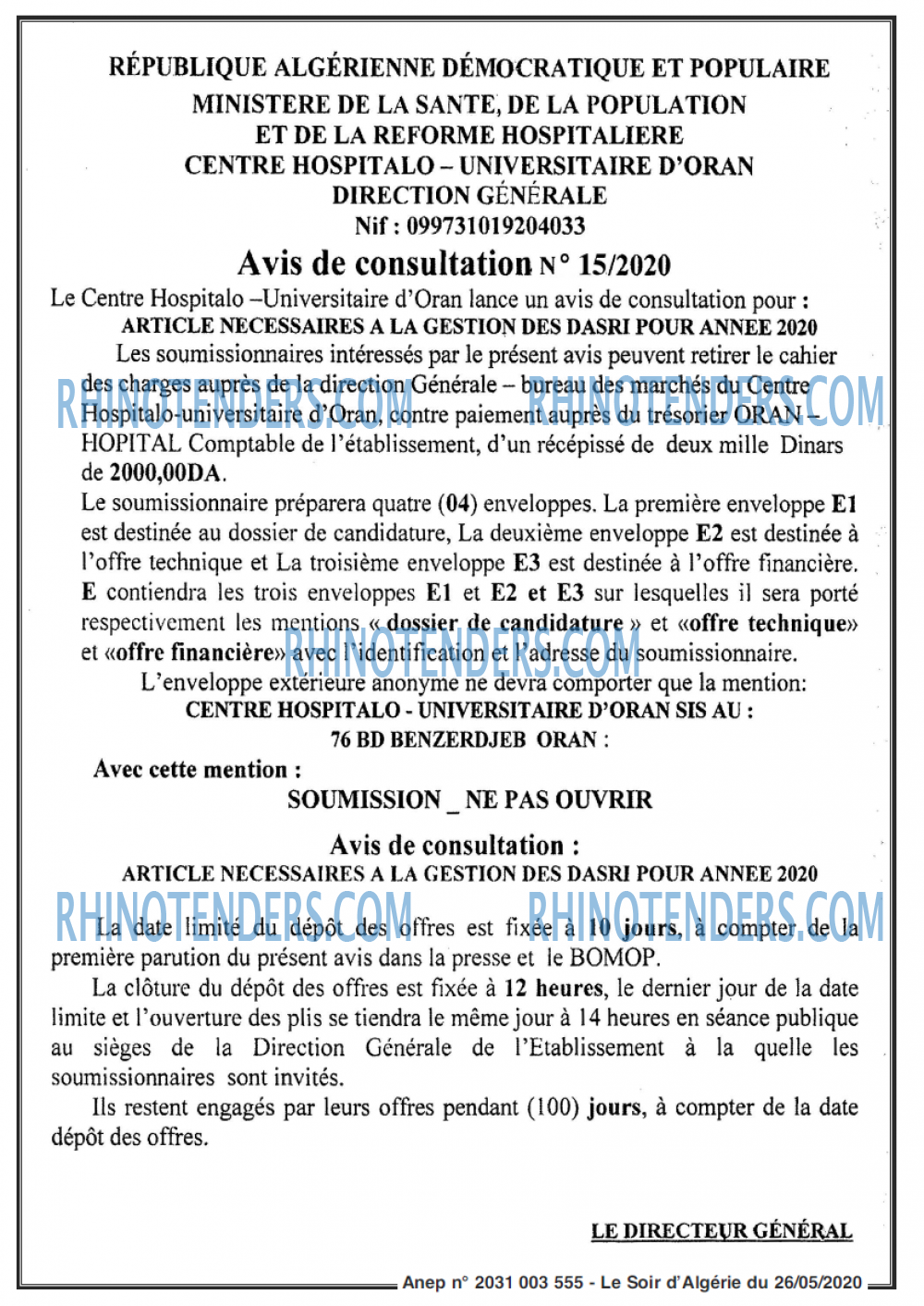 LE SOIR D'ALGERIE