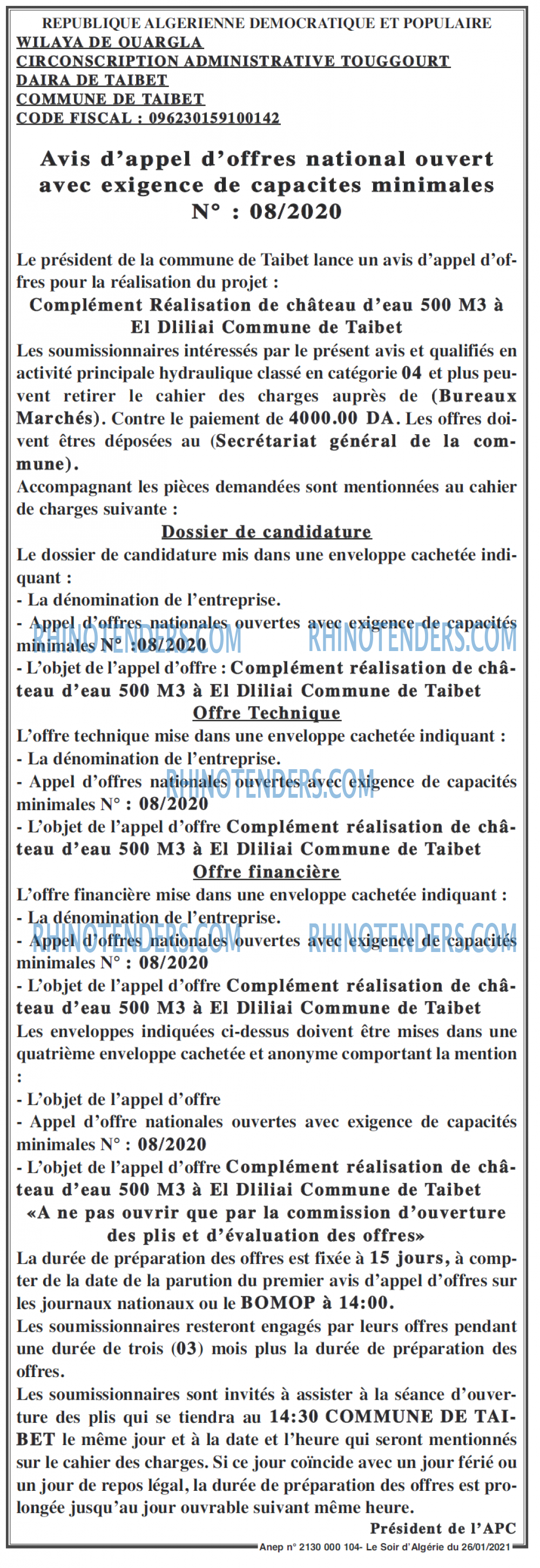 LE SOIR D'ALGERIE