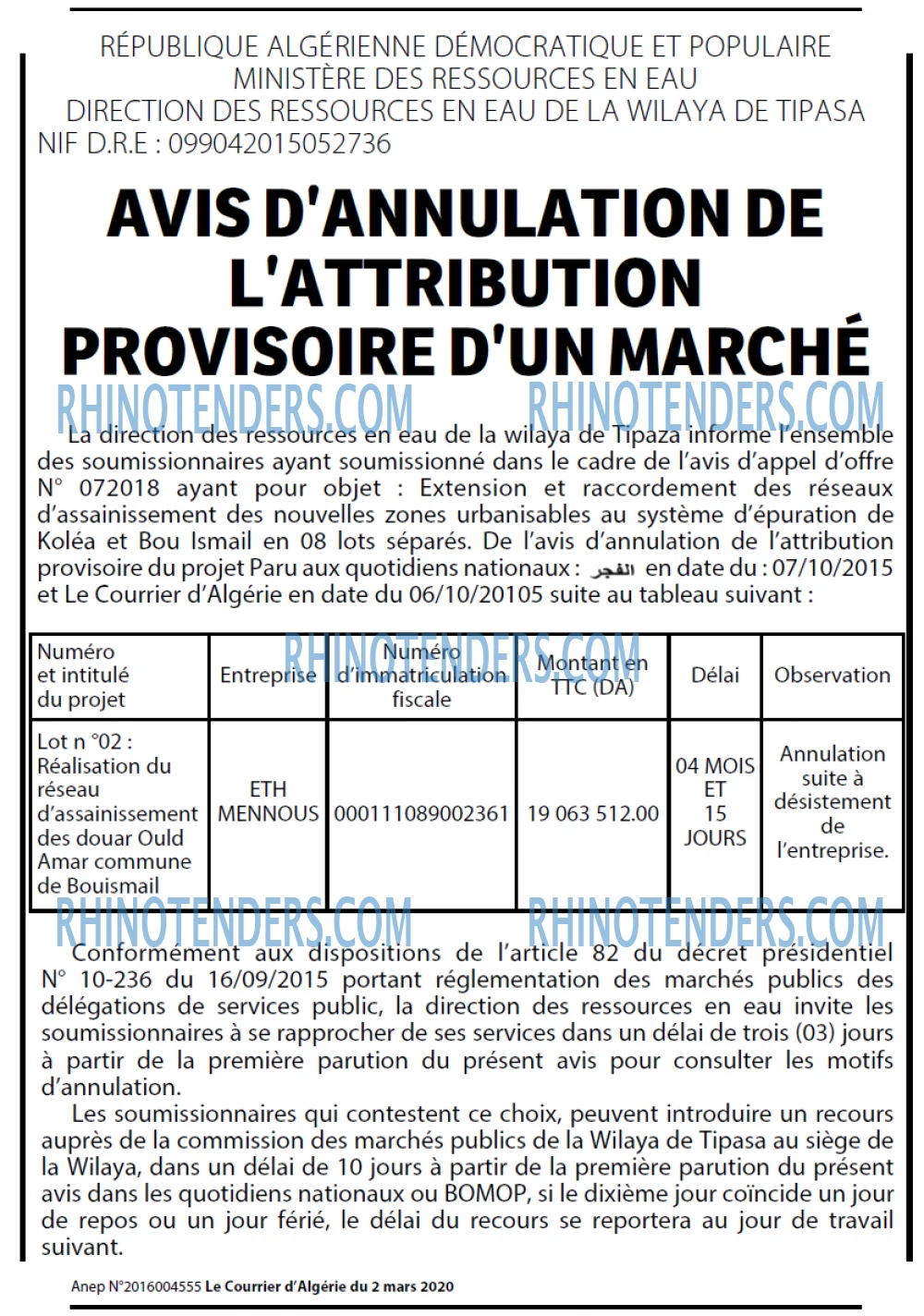 Le Courrier d'Algerie