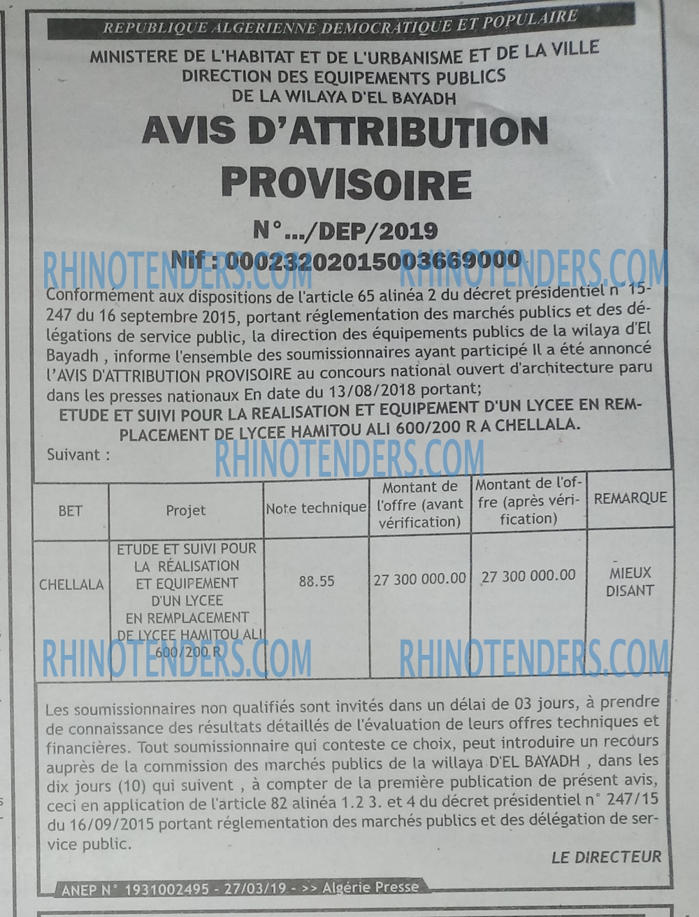 ALGERIE PRESSE