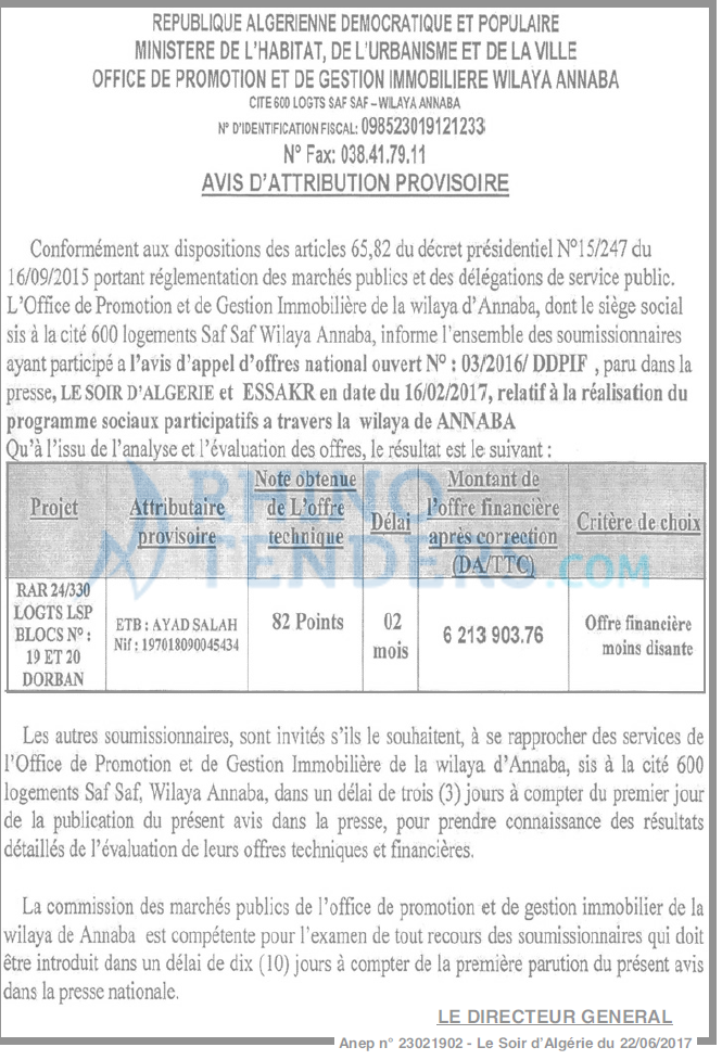 LE SOIR D'ALGERIE