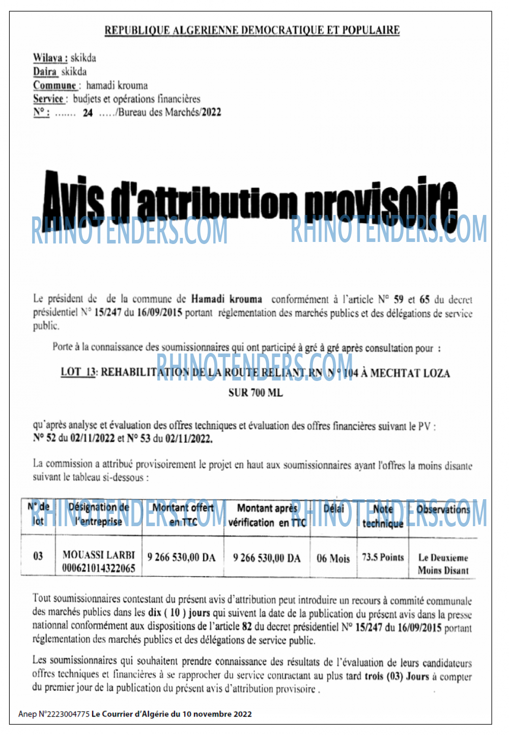 Le Courrier d'Algerie
