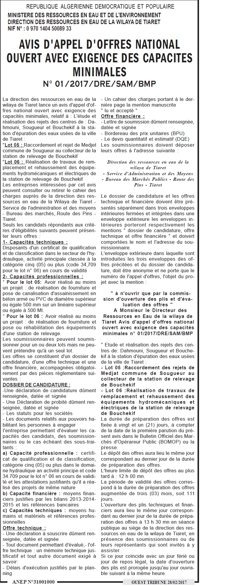 ouest TRIBUNE