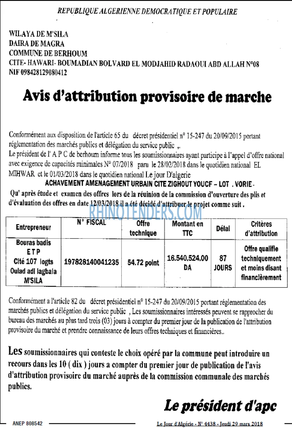 Le Jour d'Algérie