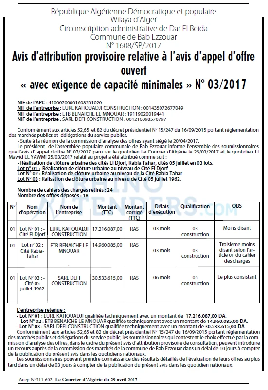 Le Courrier d'Algerie