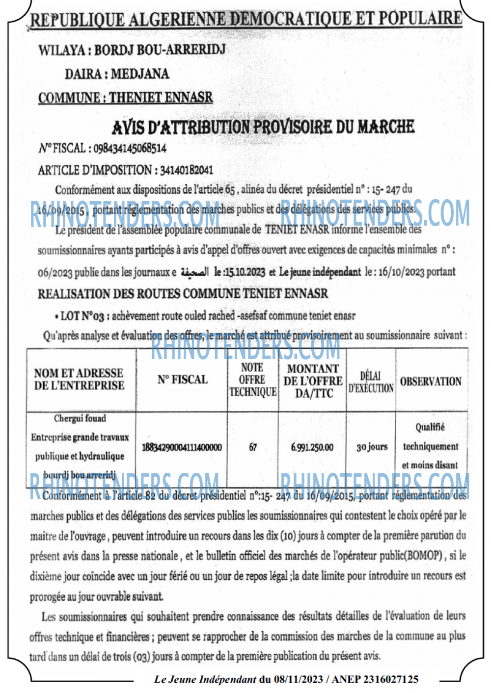 Le jeune indépendant
