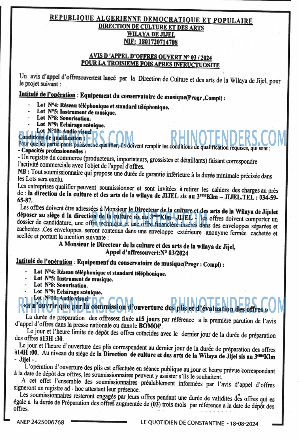 LE QUOTIDIEN DE CONSTANTINE