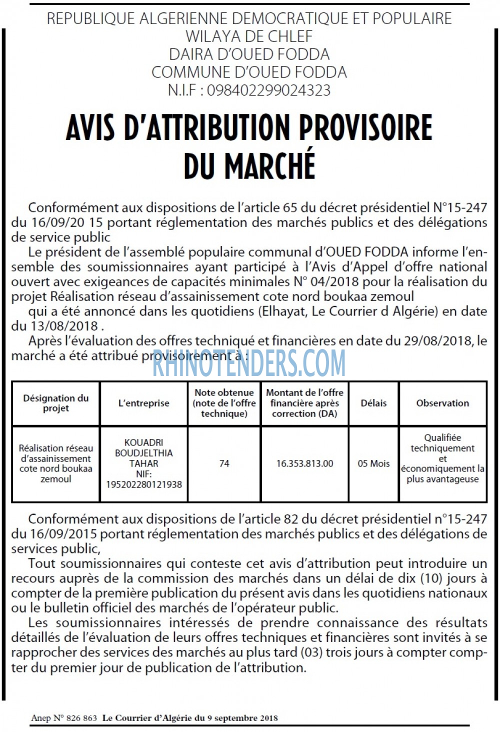 Le Courrier d'Algerie