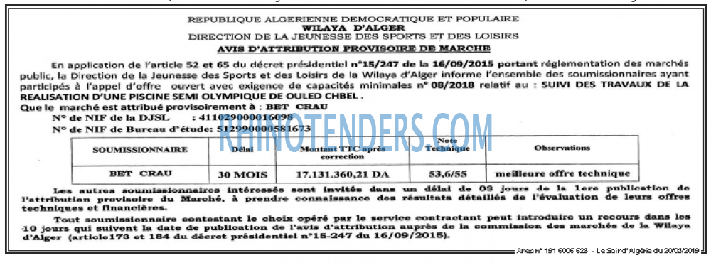 LE SOIR D'ALGERIE