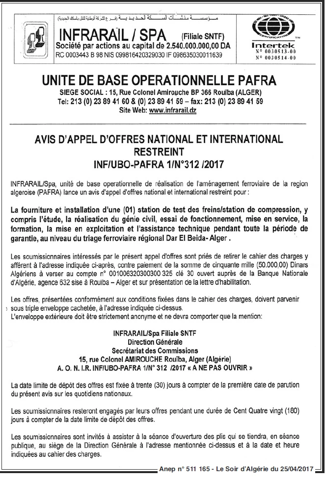 LE SOIR D'ALGERIE
