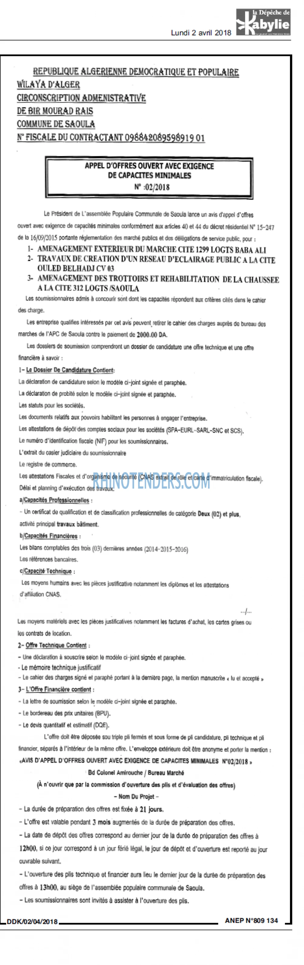 LA DEPECHE DE KABYLIE