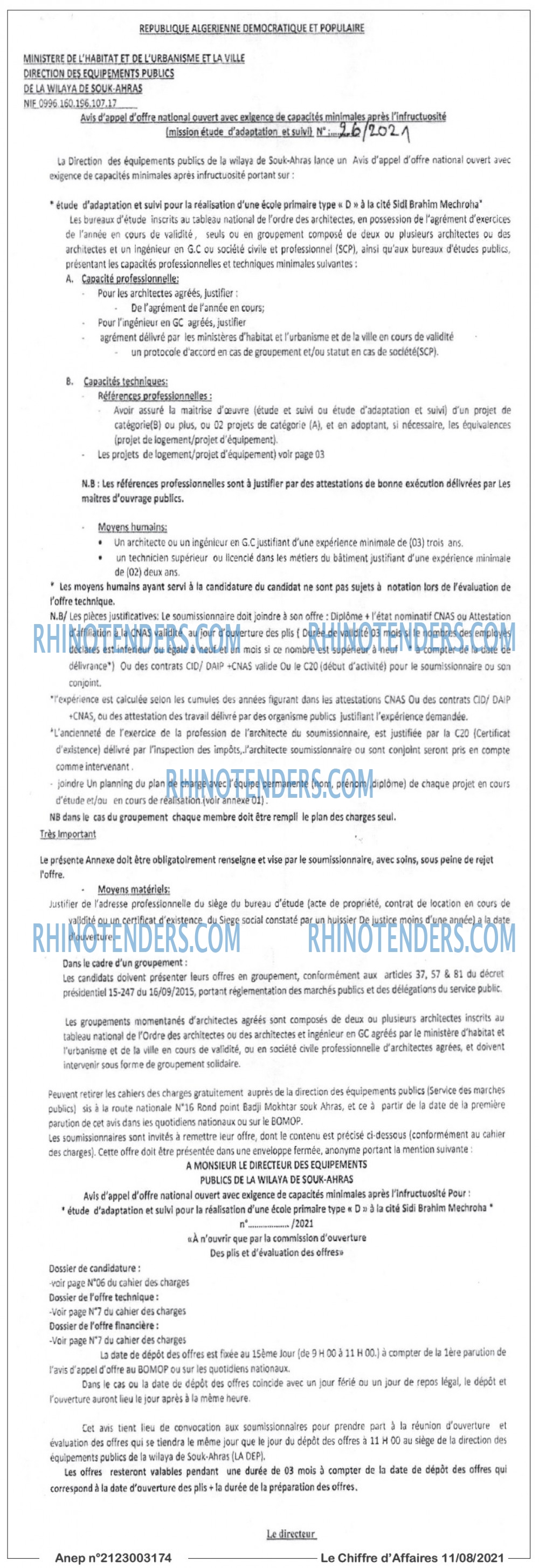 Le Chiffre d'Affaires