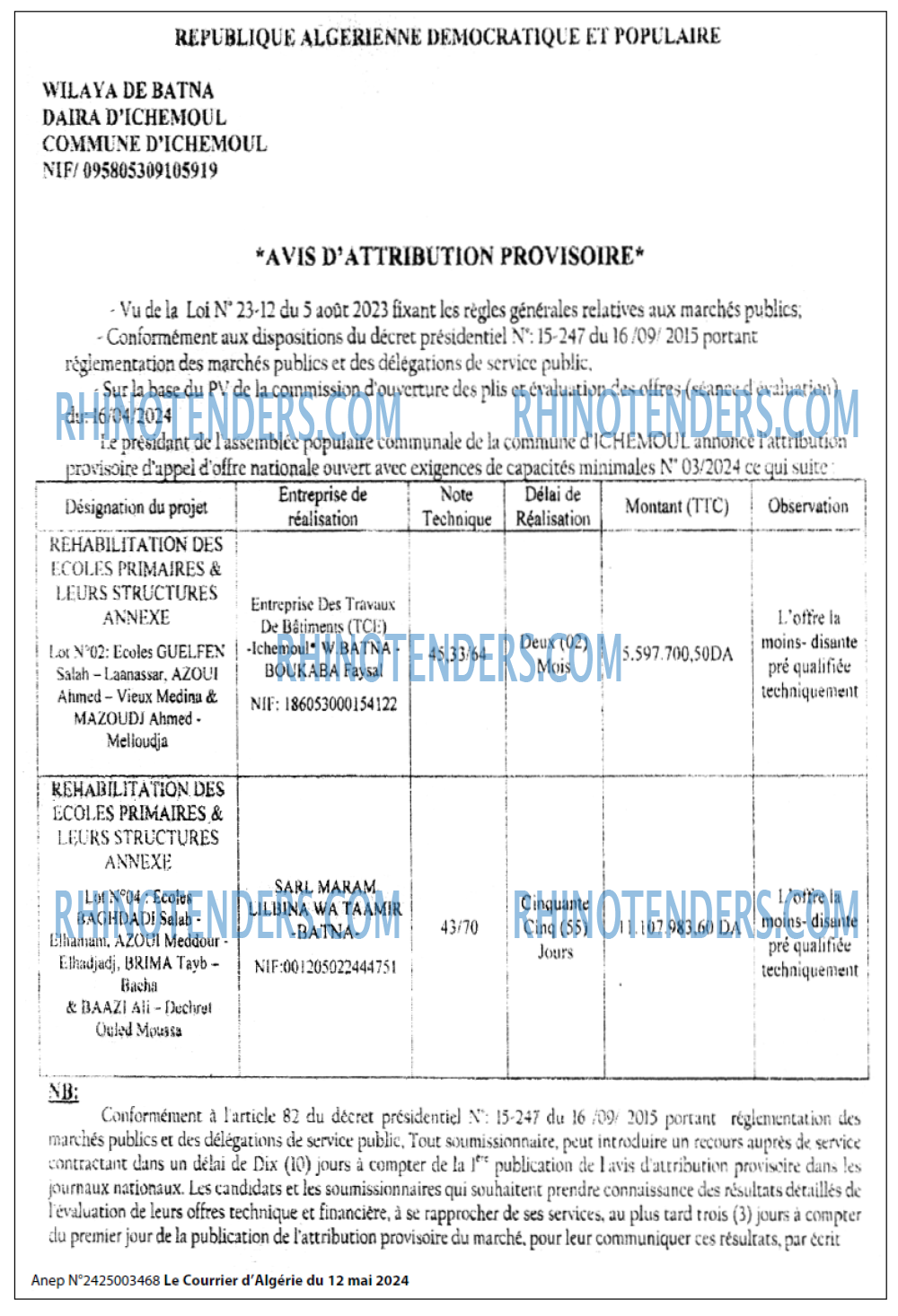 Le Courrier d'Algerie