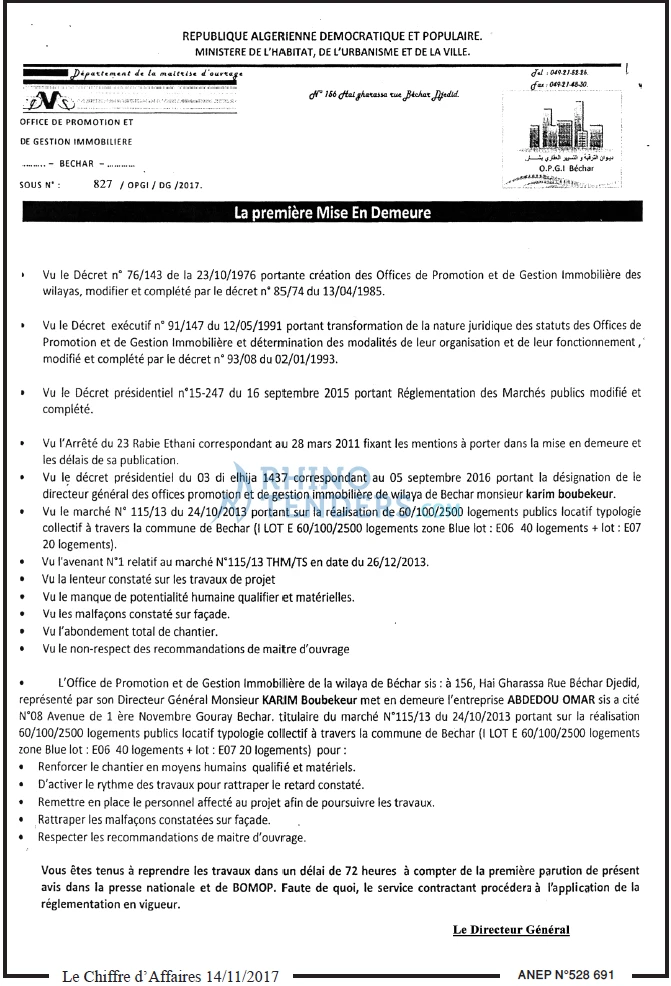 Le Chiffre d'Affaires