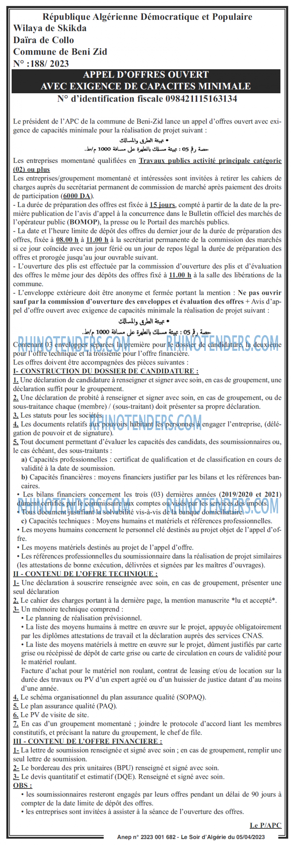 LE SOIR D'ALGERIE