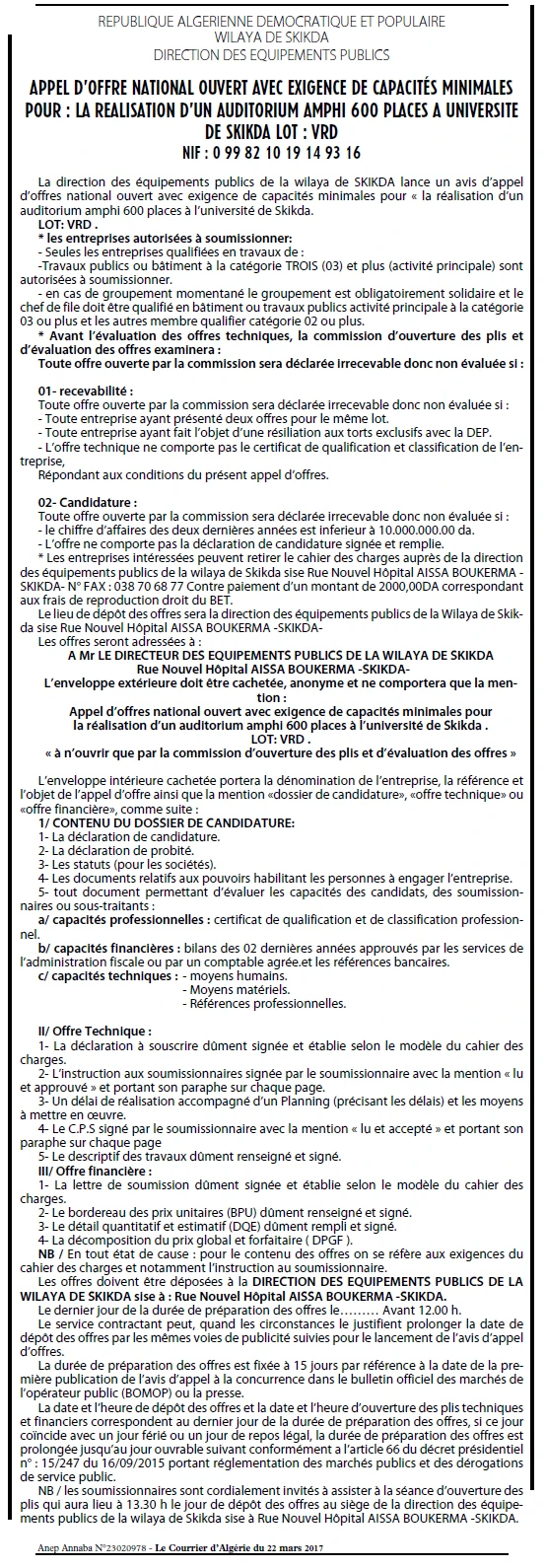 Le Courrier d'Algerie