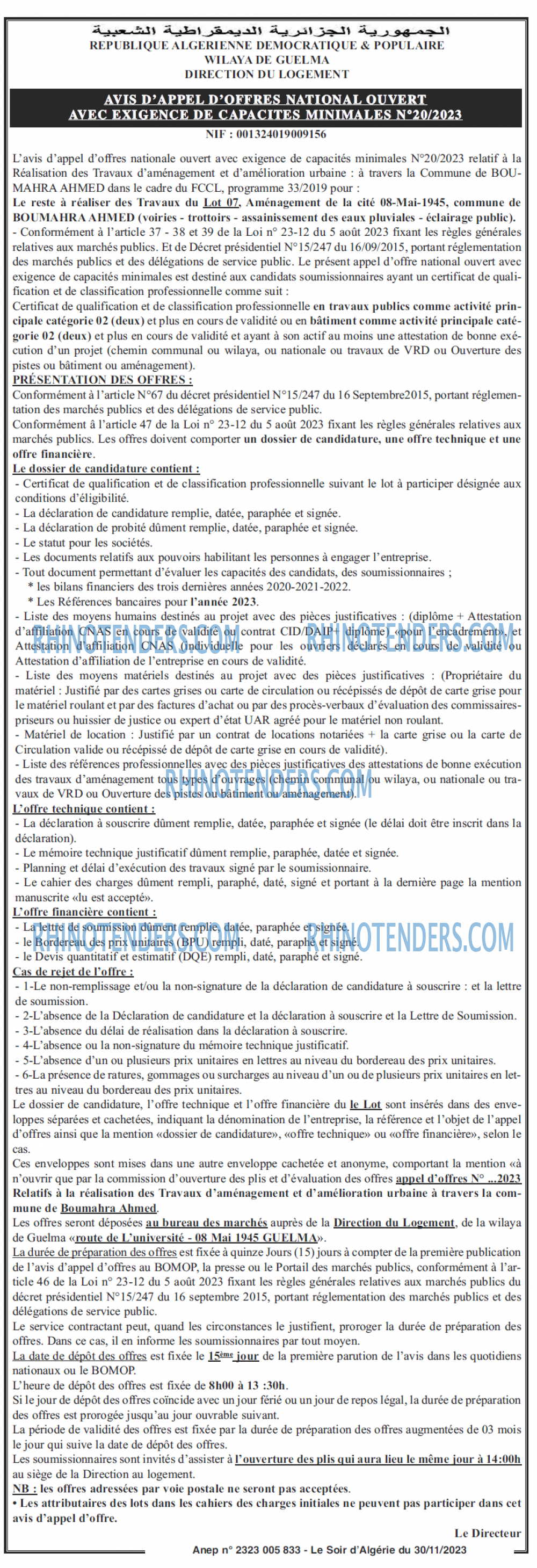 LE SOIR D'ALGERIE