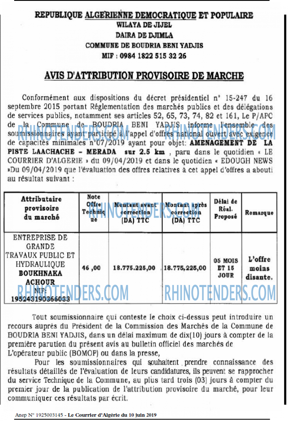 Le Courrier d'Algerie