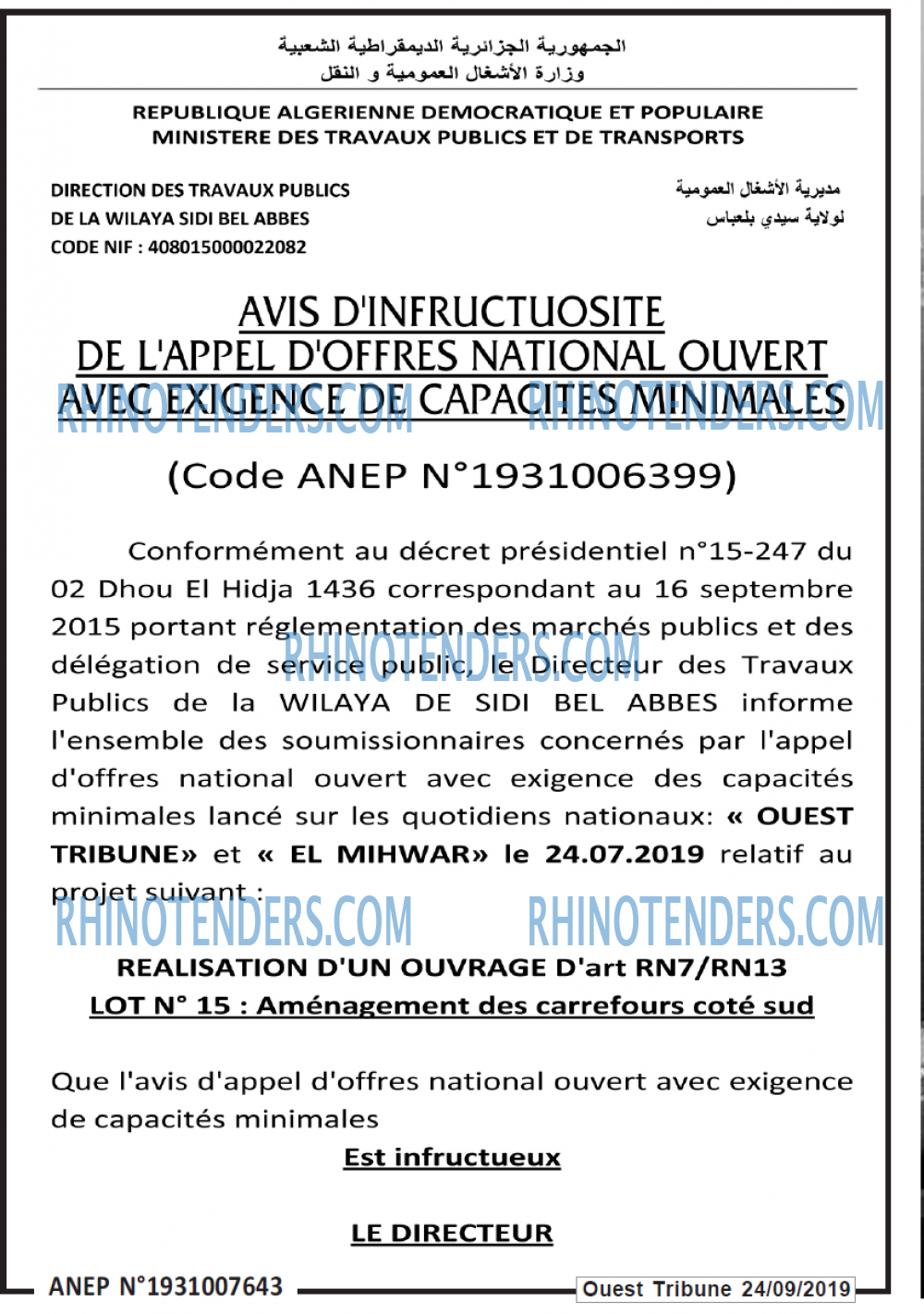 ouest TRIBUNE