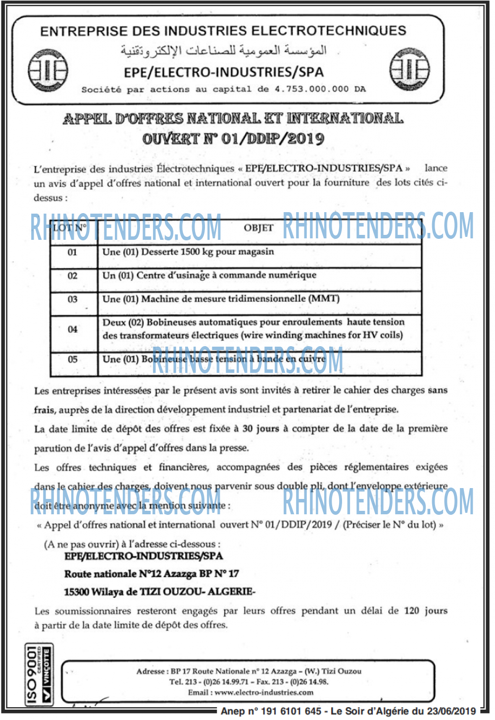 LE SOIR D'ALGERIE