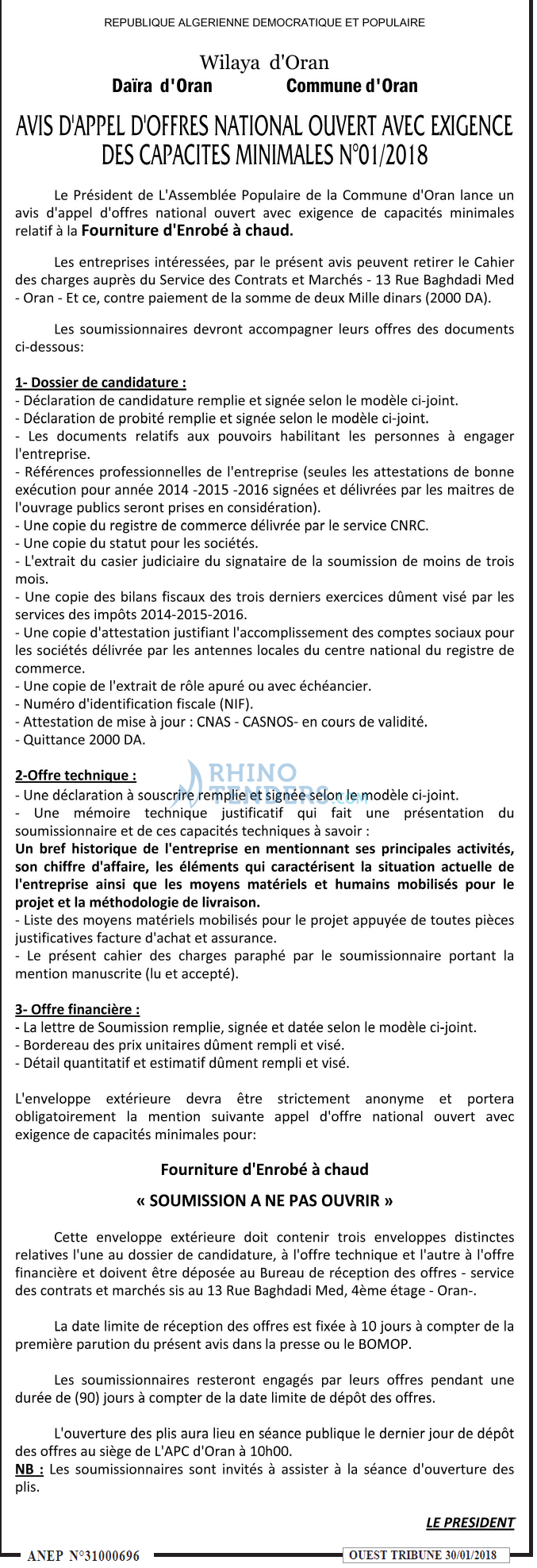 ouest TRIBUNE
