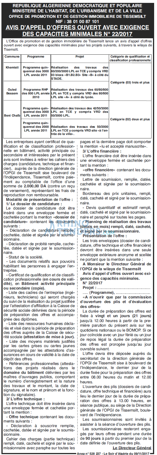 LE SOIR D'ALGERIE