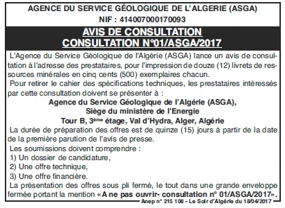 LE SOIR D'ALGERIE