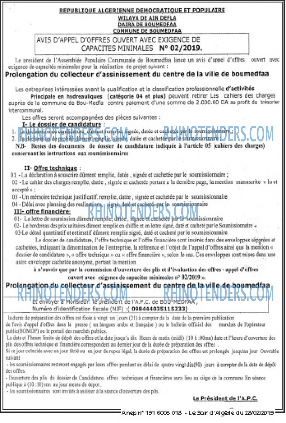 LE SOIR D'ALGERIE