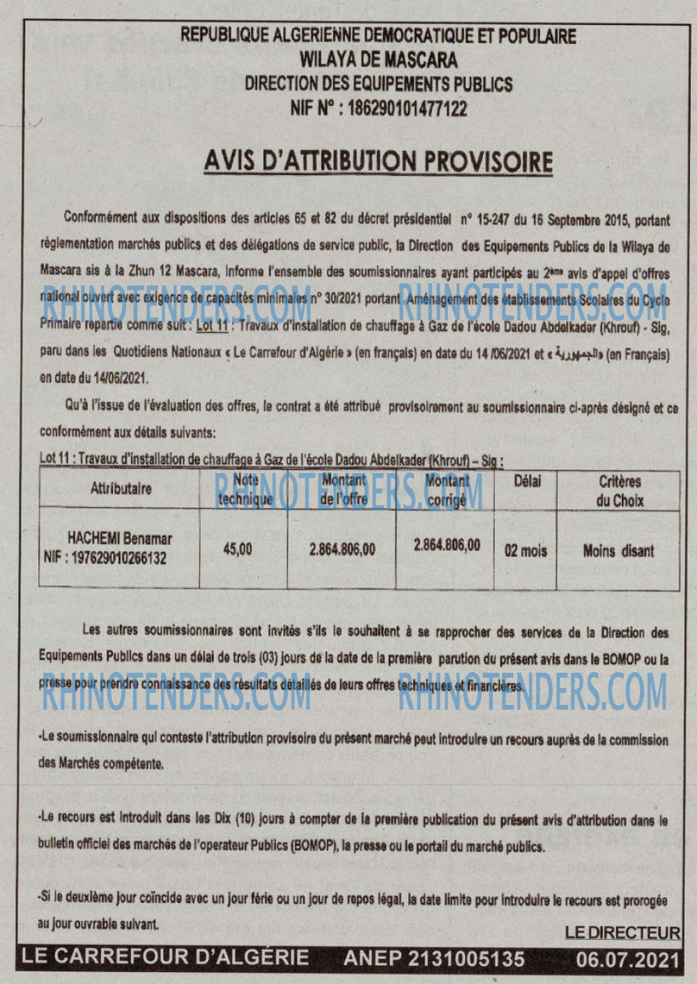 Le Carrefour d'Algérie