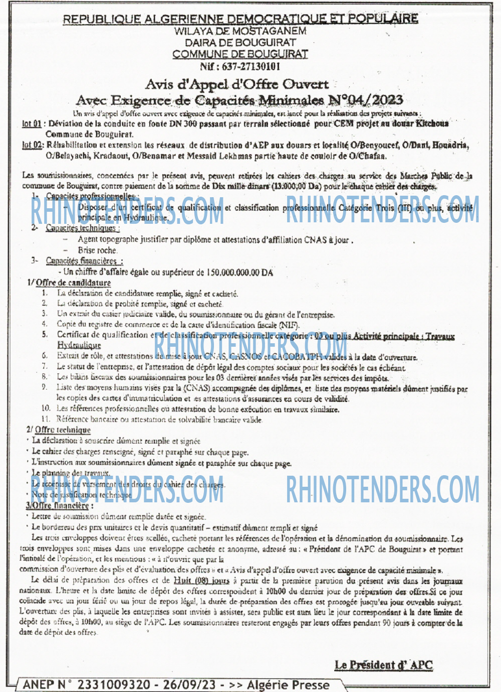 ALGERIE PRESSE