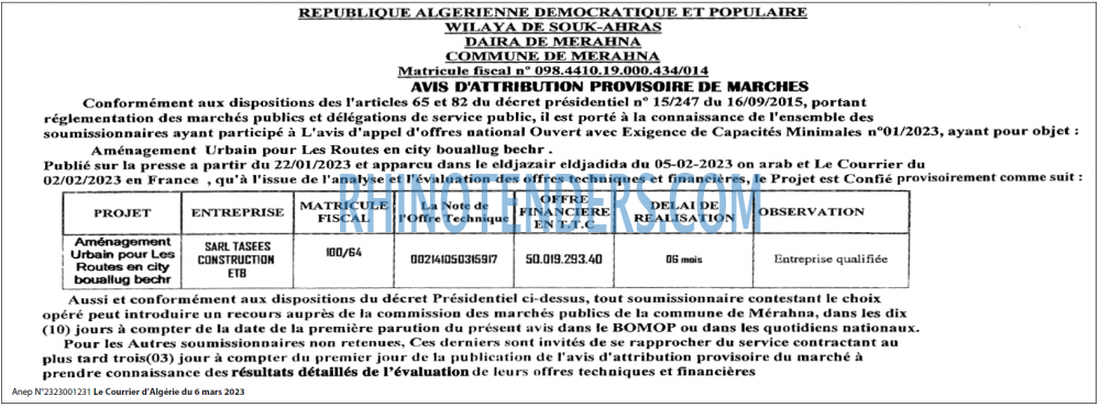 Le Courrier d'Algerie