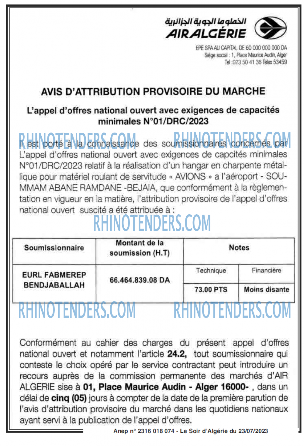 LE SOIR D'ALGERIE