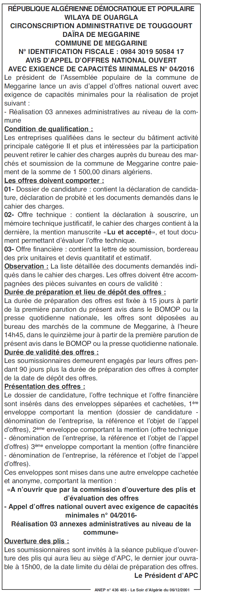LE SOIR D'ALGERIE