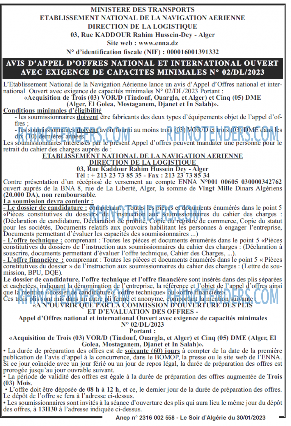 LE SOIR D'ALGERIE