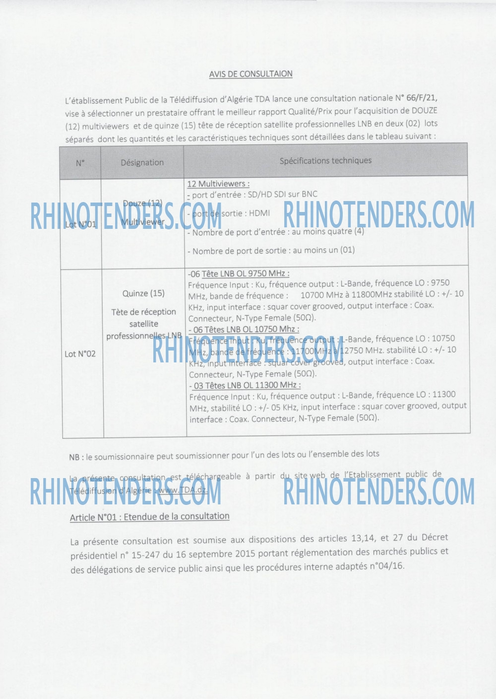 Rhinotenders