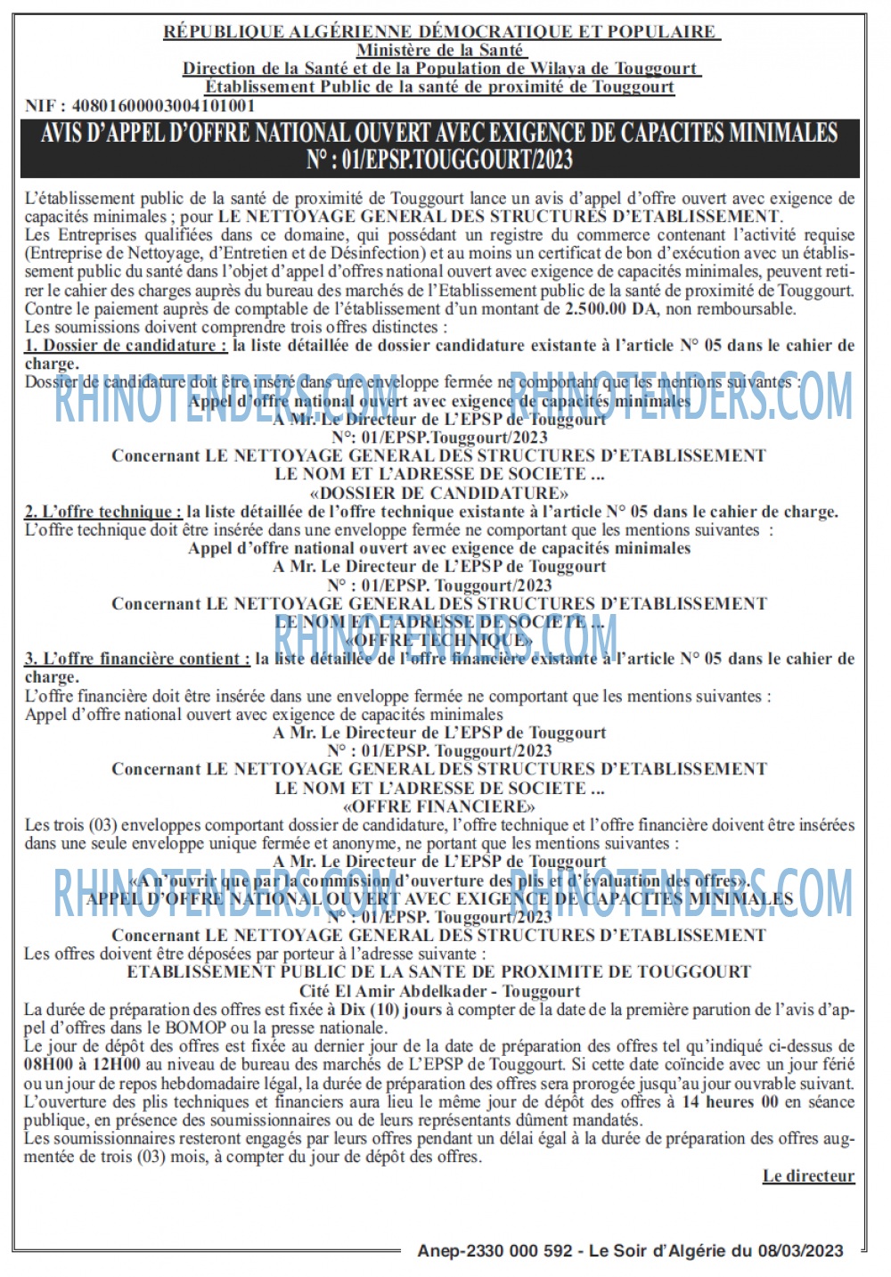 LE SOIR D'ALGERIE