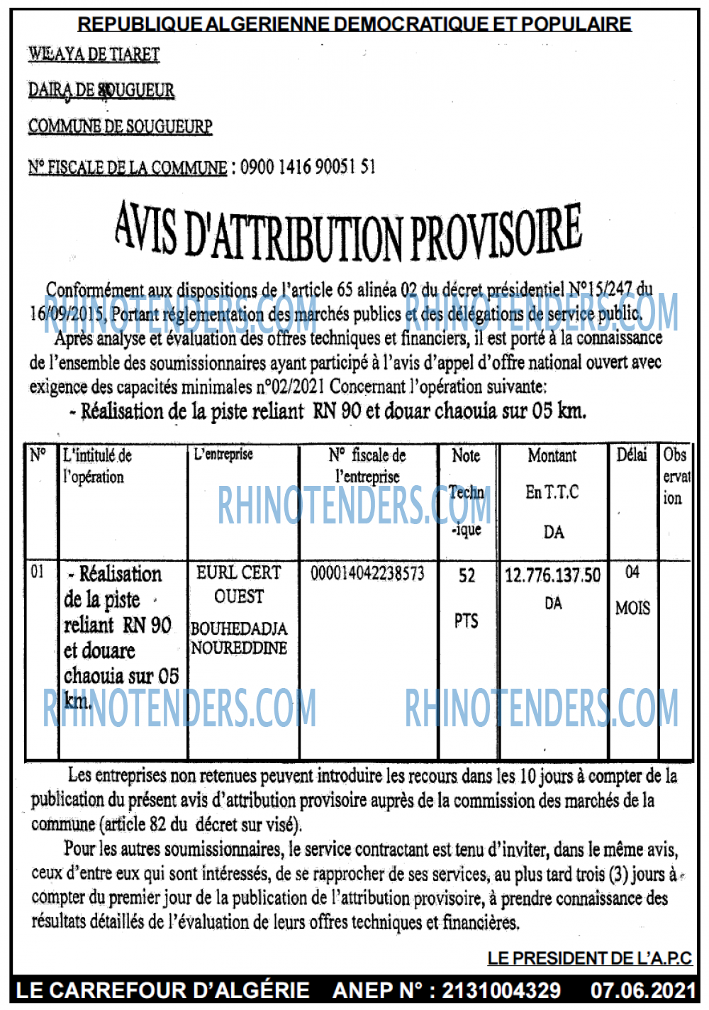 Le Carrefour d'Algérie