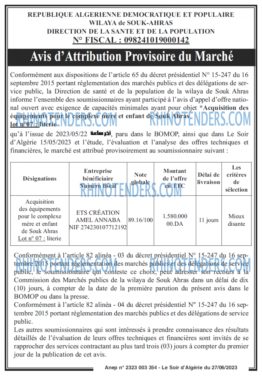 LE SOIR D'ALGERIE
