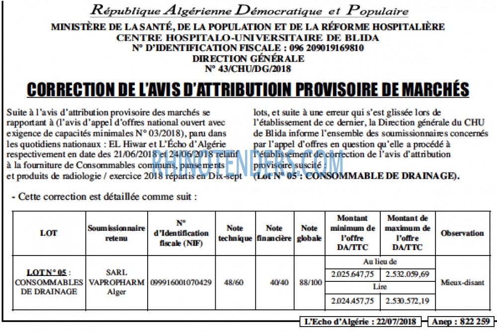 L'ECHO D'ALGERIE