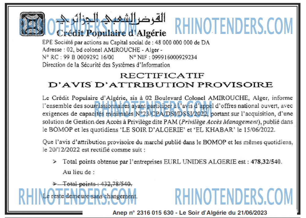 LE SOIR D'ALGERIE